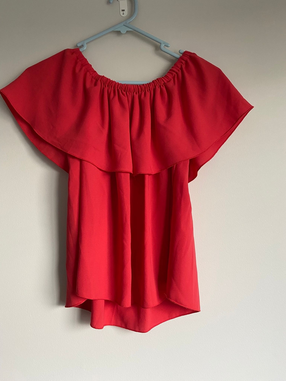 Wilfred Red Off-Shoulder Ruffle Top Ptp 17'' - Picture 16 of 16